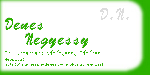 denes negyessy business card